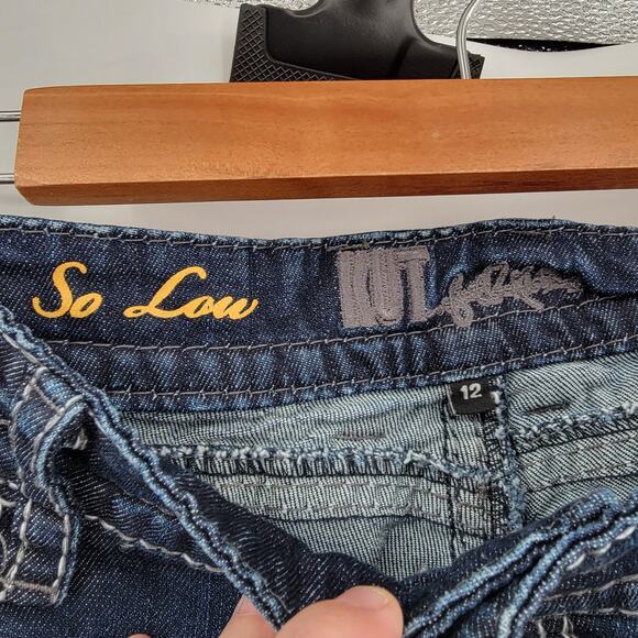 KUT From The Kloth Women's Embroidered Pockets So Low Bootcut Jeans Size 12 - Picture 5 of 11